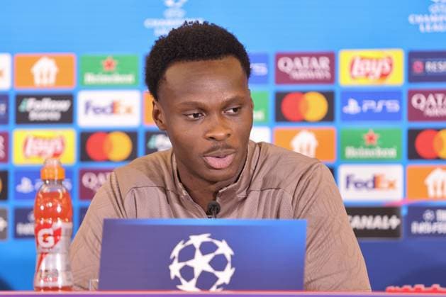 SOCCER - UEFA CL, RBS vs Zagreb SALZBURG,AUSTRIA,22.OCT.24 - SOCCER - UEFA Champions League, Red Bull Salzburg vs GNK Dinamo Zagreb, preview, press conference, PK, Pressekonferenz RBS. Image shows Samson Baidoo (RBS).  GEPAxpictures xMathiasxMandl