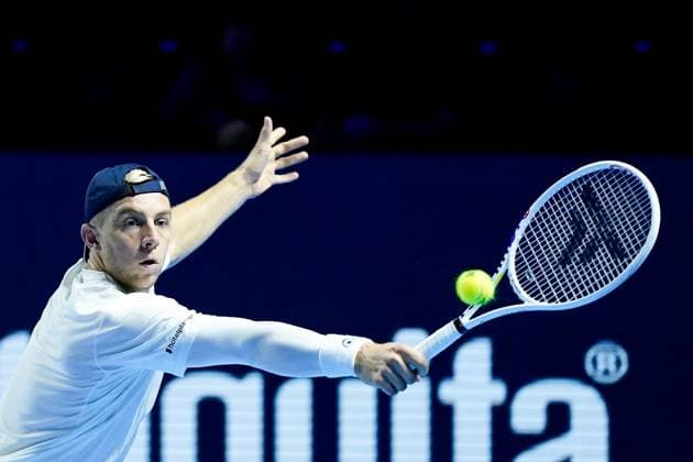 22.10.2024, Basel, St. Jakobshalle, ATP, Tennis Herren Swiss Indoors Basel, Tallon Griekspoor (NED) in action during the 1 16 Round match Basel St. Jakobshalle Basel Switzerland Copyright: xJustPictures.ch DanielaxPorcellix jp-en-DaPo-20241022-_DP16953