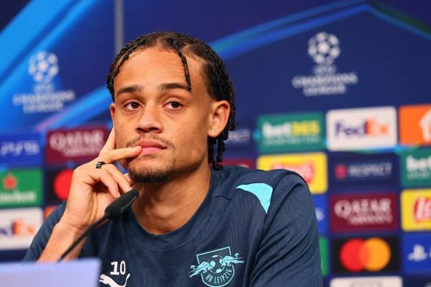 RB Leipzig - Pressekonferenz Champions League Leipzig, 22.10.2024, RB Akademie, Fussball, UEFA Champions League, Matchday-1, RB LEIPZIG vs.FC LIVERPOOL am 23 10 2024 , Pressekonferenz RB Leipzig , Im Bild: Xavi Simons (10, RB Leipzig Player) ,