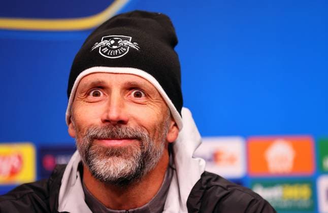 Bilder des Jahres 2024, Sport 10 Oktober Sport Themen der Woche KW43 Sport Bilder des Tages RB Leipzig - Pressekonferenz Champions League Leipzig, 22.10.2024, RB Akademie, Fussball, UEFA Champions League, Matchday-1, RB LEIPZIG vs.FC LIVERPOOL am 23 10 2024 , Pressekonferenz RB Leipzig , Im Bild: Trainer Marco Rose (RB Leipzig) , *** RB Leipzig Press Conference Champions League Leipzig, 22 10 2024, RB Academy, Football, UEFA Champions League, Matchday 1, RB LEIPZIG vs FC LIVERPOOL on 23 10 2024 , Press Conference RB Leipzig , In the picture Coach Marco Rose RB Leipzig , Picture Point
