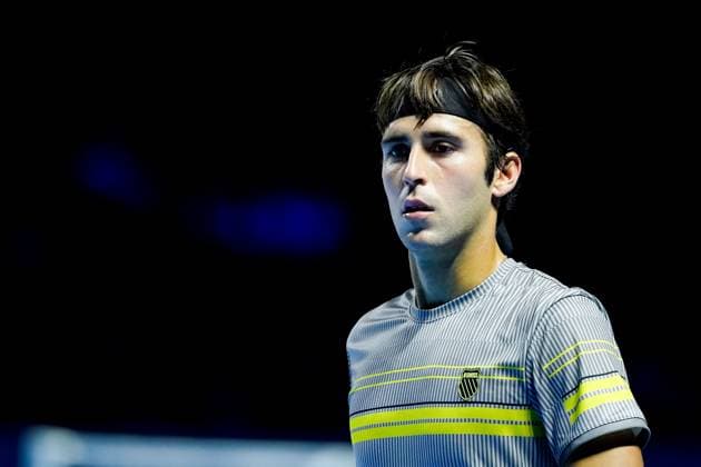 22.10.2024, Basel, St. Jakobshalle, ATP, Tennis Herren Swiss Indoors Basel, Portrait (headshot close up) of Tomas Martin Etcheverry (ARG) during the 1 16 Round match Basel St. Jakobshalle Basel Switzerland Copyright: xJustPictures.ch DanielaxPorcellix jp-en-DaPo-20241022-_DP17106