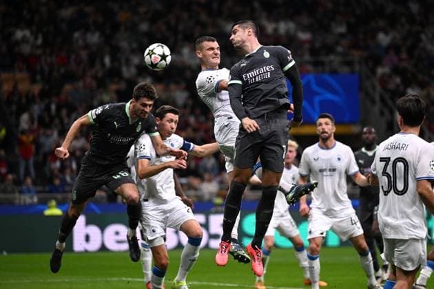 Mg Milano 22 10 2024 - Champions League Milan-Club Brugge foto Matteo Gribaudi Image nella foto: gol Christian Pulisic 