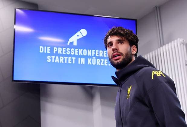 Liverpool FC - Pressekonferenz Champions League Leipzig, 22.10.2024, Red Bull Arena, Fußball, UEFA Champions League, Matchday-1, RB LEIPZIG vs.FC LIVERPOOL am 23 10 2024 , Pressekonferenz FC Liverpool , Im Bild: Dominik Szoboszlai (Liverpool Player) ,