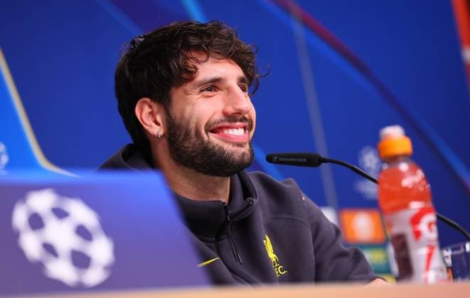 Liverpool FC - Pressekonferenz Champions League Leipzig, 22.10.2024, Red Bull Arena, Fußball, UEFA Champions League, Matchday-1, RB LEIPZIG vs.FC LIVERPOOL am 23 10 2024 , Pressekonferenz FC Liverpool , Im Bild: Dominik Szoboszlai (Liverpool Player) ,