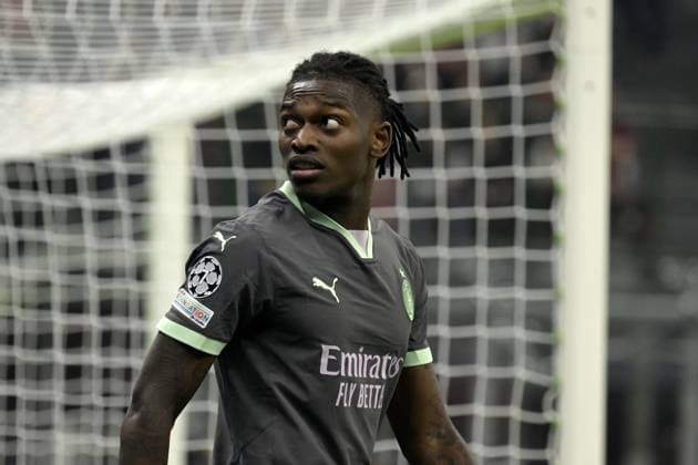 Foto IPP Paolo Bona Milano 22 10 2024 UEFA Champions League di Calcio stagione 2024 2025 partita Milan-Bruges Nella foto Rafael Leao Italy Photo Press Worldwide Copyright italy  Copyright: xR4924_italyphotopressx
