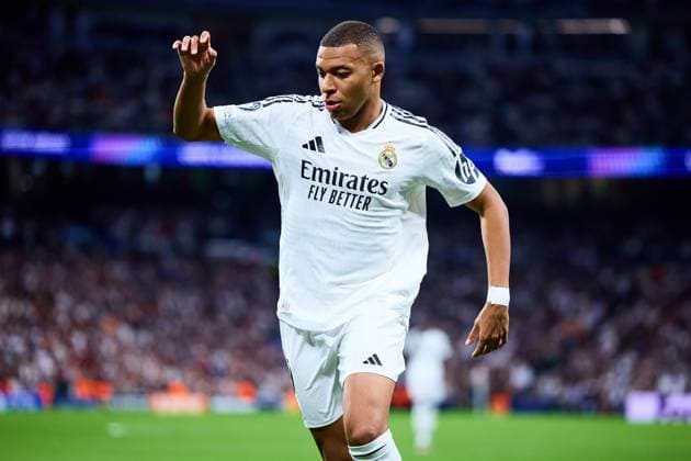Kylian Mbappe of Real Madrid CF in action during the UEFA Champions League match between Real Madrid vs Borussia Dortmund at Santiago Bernabeu on October 22, 2024 in Madrid (Photo by: LGM) FOOTBALL : Real Madrid vs Borussia Dortmund - UEFA Ligue des Champions - 22 10 2024 LGM Panoramic 