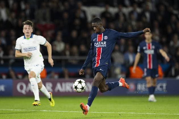 PARIS - Ousmane Dembele of Paris Saint-Germain during the UEFA Champions League match between Paris Saint Germain and PSV Eindhoven at Parc des Princes on Oct. 22, 2024 in Paris, France. ANP ROBIN VAN LONKHUIJSEN UEFA Champions League 2024 25 xVIxANPxSportx xxANPxIVx 511574316 originalFilename: 511574316.jpg
