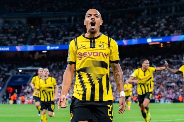 Sport Bilder des Tages 22.10.2024, Real Madrid vs. Borussia Dortmund, UEFA Champions League, 3. Spieltag Tor zum 0:1 durch Donyell Malen (Borussia Dortmund, 21) Copyright: xBahhoxKarax