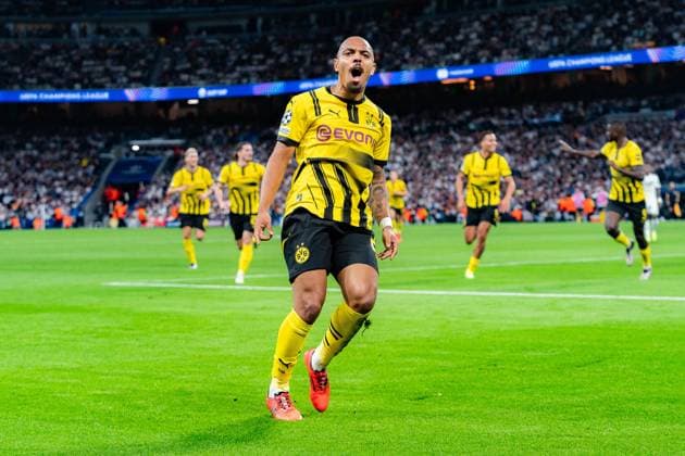 22.10.2024, Real Madrid vs. Borussia Dortmund, UEFA Champions League, 3. Spieltag Tor zum 0:1 durch Donyell Malen (Borussia Dortmund, 21) Copyright: xBahhoxKarax