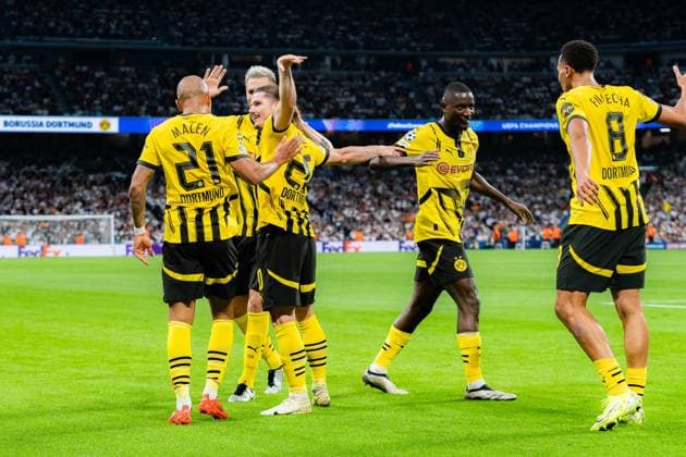 22.10.2024, Real Madrid vs. Borussia Dortmund, UEFA Champions League, 3. Spieltag Tor zum 0:1 durch Donyell Malen (Borussia Dortmund, 21) Copyright: xBahhoxKarax