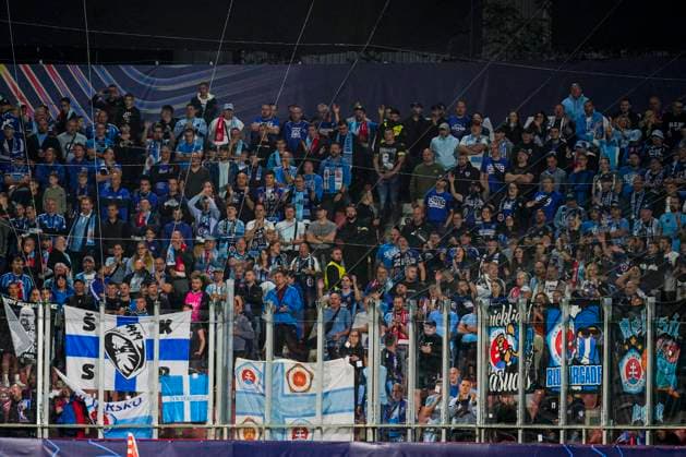 ESP: Girona FC v SK Slovan Bratislava. UEFA Champions League match. Date 3 Bratislava fans during the UEFA Champions League match, date 3 between Girona FC and SK Slovan Bratislava played at Montilivi Stadium on October 22, 2024 in Girona, Spain. kpng Copyright: xSergioxRuizx xImagox PS_241022_GIR_SLO_013