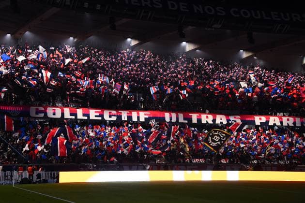 Fans of PSG during the UEFA Champions League match between Paris Saint Germain and PSV Eindhoven at Parc Des Princes on October 22, 2024 in Paris, France. ( Photo by federico pestellini panoramic ) - FOOTBALL : PSG vs PSV - Ligue des Champions - 22 10 2024 FedericoPestellini Panoramic 
