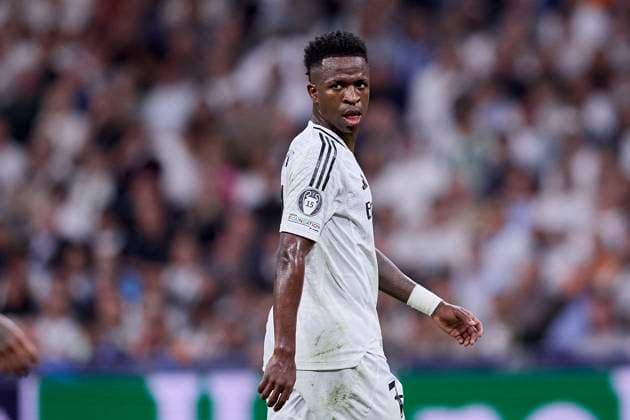 October 22, 2024, Madrid, Madrid, Spain: Vinicius Jr of Real Madrid CF during the UEFA Champions League football match between Real Madrid CF and Borussia Dortmund at Santiago Bernabeu Stadium in Madrid, Spain, October 22, 2024 Madrid Spain - ZUMAa206 20241022_zsp_a206_004 Copyright: xRubenxAlbarranx