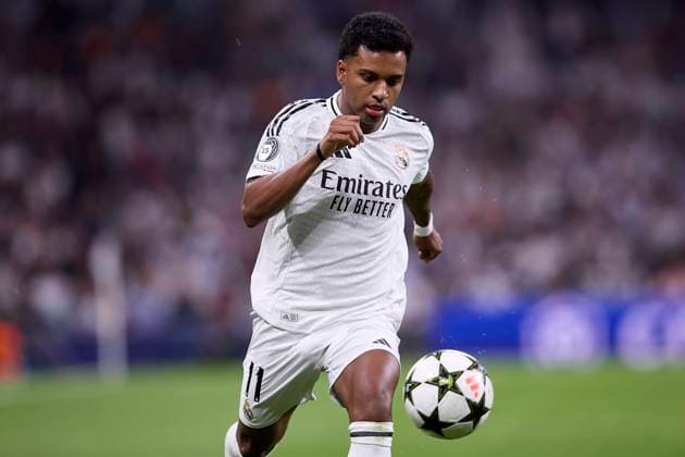 October 22, 2024, Madrid, Madrid, Spain: Rodrygo Goes of Real Madrid CF during the UEFA Champions League football match between Real Madrid CF and Borussia Dortmund at Santiago Bernabeu Stadium in Madrid, Spain, October 22, 2024 Madrid Spain - ZUMAa206 20241022_zsp_a206_015 Copyright: xRubenxAlbarranx