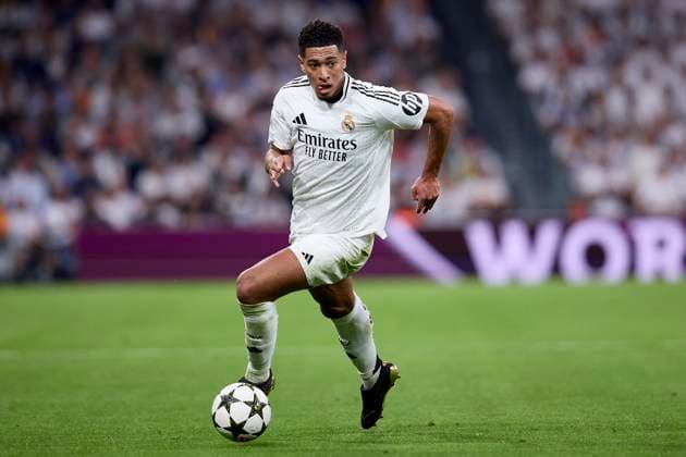 October 22, 2024, Madrid, Madrid, Spain: Jude Bellingham of Real Madrid CF during the UEFA Champions League football match between Real Madrid CF and Borussia Dortmund at Santiago Bernabeu Stadium in Madrid, Spain, October 22, 2024 Madrid Spain - ZUMAa206 20241022_zsp_a206_039 Copyright: xRubenxAlbarranx