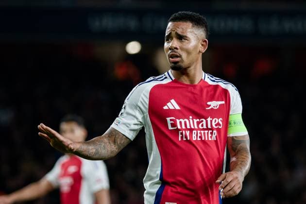 London, England, October 22 2024: Gabriel Jesus (9 Arsenal) during the UEFA Champions League game between Arsenal and Shakhtar Donetsk at Emirates Stadium in London, England. (Pedro Porru SPP) Copyright: xPedroxPorrux xSPPx spp-en-PePoSp-4F8A1620_DxO