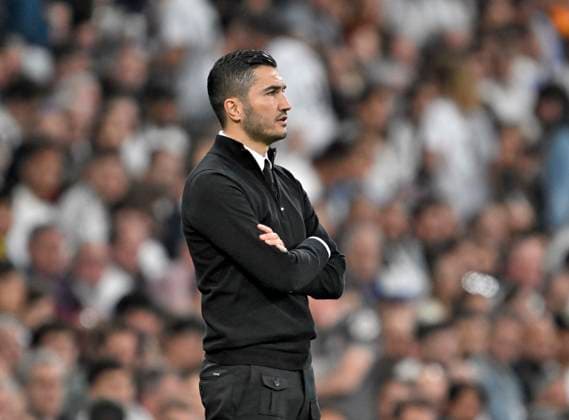 22.10.2024, Fussball UEFA Champions League 2024 2025, 3.Spieltag, Real Madrid - Borussia Dortmund, im Estadio Santiango Bernabeu in Madrid (Spanien), Trainer Nuri Sahin (Borussia Dortmund) unzufrieden.