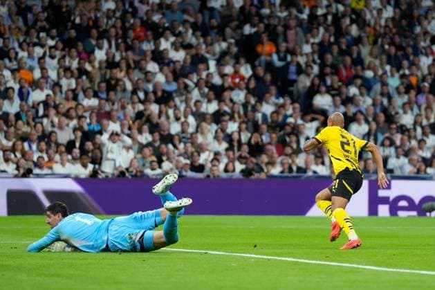 Donyell Malen of Borussia Dortmund Real Madrid v Borussia Dortmund, UEFA Champios League match, date 3. Football, Santiago Bernabeu Stadium, Madrid, Spain - 22 Oct 2024 Editorial use only  Copyright: xPressinphoto Shutterstockx 14806059m