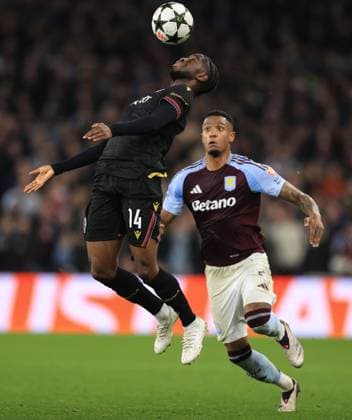 Football - UEFA Champions League - League Phase - Aston Villa v Bologna 22nd October 2024 - UEFA Champions League - League Phase - Aston Villa v Bologna - Danylo Sikan of Shakhtar Donetsk chests the ball down - Photo: Simon Stacpoole Offside. Birmingham UK Copyright: xSimonxStacpoolexOffside