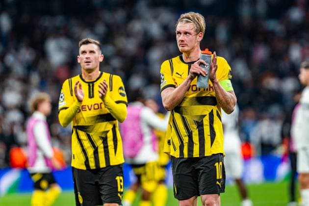 22.10.2024, Real Madrid vs. Borussia Dortmund, UEFA Champions League, 3. Spieltag Trauer und Enttäuschung bei Julian Brandt (Borussia Dortmund, 10) Copyright: xBahhoxKarax