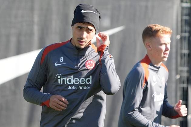 Fares Chaibi (Eintracht Frankfurt, 08) - Frankfurt 23.10.2024: Eintracht Frankfurt Abschlusstraining vor der Europa League gegen Riga, Deutsche Bank Park, UEFA Europa League