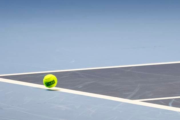 Spielball, Ball, Tennisball , Tennis, Swiss Indoors ATP, Tennis Herren World Tour 500), 1 16 Finals Einzel, 2024, Felix Auger-Aliassime (CAN) vs. Sebastian Baez (ARG), 23.10.2024, St. Jakobshalle, Basel, Schweiz Basel St. Jakobshalle BS Schweiz Copyright: xGrantxHubbsx