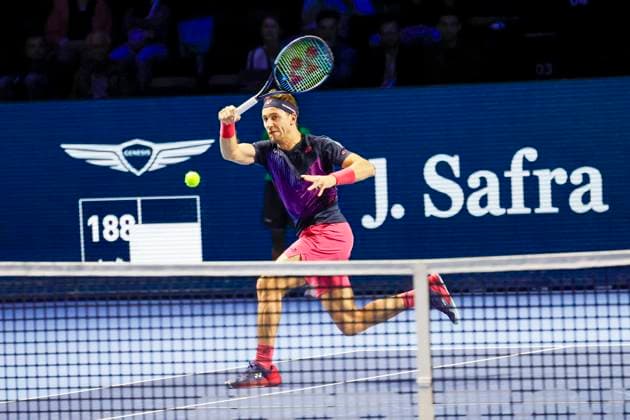 Casper Ruud (NOR) , Tennis, Swiss Indoors ATP, Tennis Herren World Tour 500), 1 16 Finals Einzel, 2024, Roberto Bautista Agut (ESP) vs. Casper Ruud (NOR), 23.10.2024, St. Jakobshalle, Basel, Schweiz Basel St. Jakobshalle BS Schweiz Copyright: xGrantxHubbsx