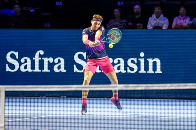 Casper Ruud (NOR) , Tennis, Swiss Indoors ATP, Tennis Herren World Tour 500), 1 16 Finals Einzel, 2024, Roberto Bautista Agut (ESP) vs. Casper Ruud (NOR), 23.10.2024, St. Jakobshalle, Basel, Schweiz Basel St. Jakobshalle BS Schweiz Copyright: xGrantxHubbsx