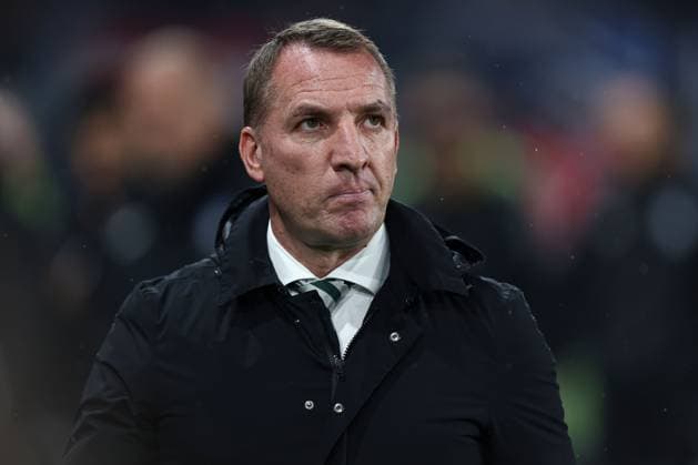 Celtic head coach Brendan Rodgers prior to kick-off Atalanta v Celtic, UEFA Champions League, Group Stage, Football, Gewiss Stadium, Bergamo, Italy, 23 Oct 2024 EDITORIAL USE ONLY No use with unauthorised audio, video, data, fixture lists, club league logos or live services. Online in-match use limited to 120 images, no video emulation. No use in betting, games or single club league player publications. Copyright: xMarcoxCanoniero Shutterstockx 14801628b