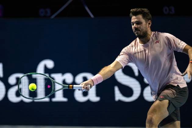 23rd October 2024; St. Jakobshalle, Basel, Switzerland; ATP, Tennis Herren 500 Swiss Indoors Basel Tennis, Day 3; Stan Wawrinka (SUI) in action against Adrian Mannarino (FRA) in the round of 32  ActionPlus12706546 DavidxEmm
