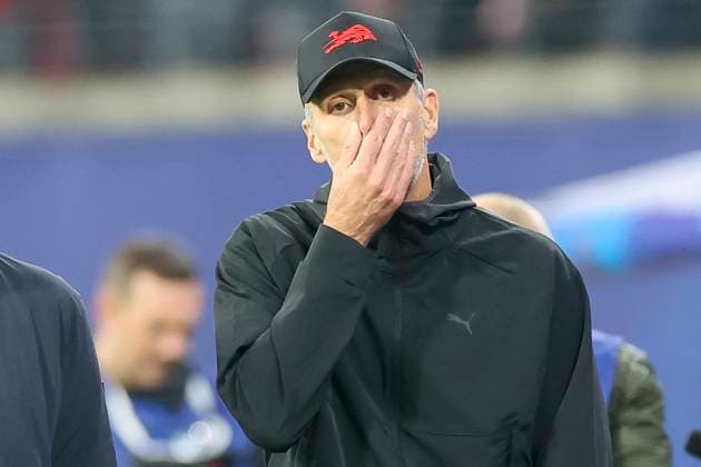Trainer Marco Rose (RB Leipzig) schaut enttaeuscht, UEFA Champions League 2024 25 League Phase MD3, RB Leipzig v Liverpool FC, Red Bull Arena am 23. October 2024 in Leipzig, Deutschland. (Foto von Marco Steinbrenner DeFodi Images) Trainer Marco Rose (RB Leipzig) looks dejected, UEFA Champions League 2024 25 League Phase MD3, RB Leipzig v Liverpool FC, Red Bull Arena (Leipzig), October 23, 2024 in Leipzig, Germany. (Photo by Marco Steinbrenner DeFodi Images) not used in POL SRB CRO FRA GBR NED ITA USA Defodi-700_leipzig_liverpool_20241023_020