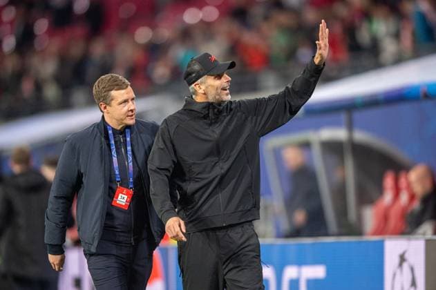 Fussball, Herren, Saison 2024 2025, Champions League (Ligaphase, 3. Spieltag), RB Leipzig - FC Liverpool, Trainer Marco Rose (RB Leipzig), 23.10.2024, Copyright: xSebastianxRäppold MatthiasxKochx