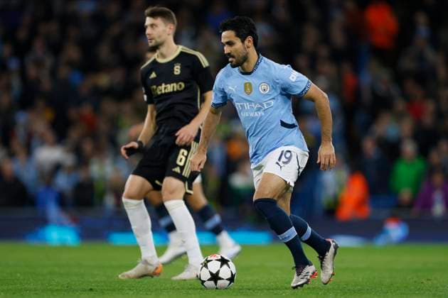 Manchester City v AC Sparta Praha - UEFA Champions League 2024 25 League Phase MD3 Ilkay Gundogan of Manchester City on the ball during the UEFA Champions League 2024 25 League Phase MD3 match between Manchester City and AC Sparta Praha at City of Manchester Stadium on October 23, 2024 in Manchester, England. Manchester City of Manchester Stadium England United Kingdom Copyright: xRichardxSellers Sportsphoto APLx 14050373