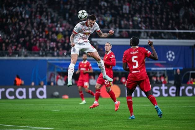 23.10.2024, Fussball, Champions League, 3. Spieltag, Saison 2024 2025, RB Leipzig - Liverpool FC, Lois Openda (RB Leipzig) xRHR-FOTO TKx Copyright: RHR-FOTOx RHR-FOTO TK