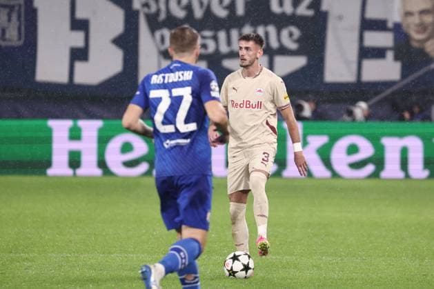 SOCCER - UEFA CL, RBS vs Zagreb SALZBURG,AUSTRIA,23.OCT.24 - SOCCER - UEFA Champions League, Red Bull Salzburg vs GNK Dinamo Zagreb. Image shows Aleksa Terzic (RBS).  GEPAxpictures xDavidxGeieregger