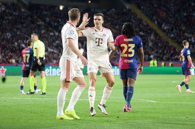 Tor fuer die Bayern durch Harry Kane zum 1:1 (Bayern Muenchen 9), ESP, FC Barcelona, Barca - FC Bayern Muenchen, Fussball, Champions-League, 3. Spieltag, Saison 2024 2025, 23.10.2024 ESP, FC Barcelona - FC Bayern Muenchen, Fussball, Champions-League, 3. Spieltag, Saison 2024 2025, 23.10.2024 Barcelona Copyright: xEibner-Pressefoto JoergxNiebergax EP_JNL