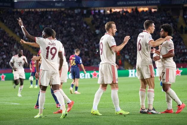 Tor fuer die Bayern durch Harry Kane zum 1:1 (Bayern Muenchen 9), ESP, FC Barcelona, Barca - FC Bayern Muenchen, Fussball, Champions-League, 3. Spieltag, Saison 2024 2025, 23.10.2024 ESP, FC Barcelona - FC Bayern Muenchen, Fussball, Champions-League, 3. Spieltag, Saison 2024 2025, 23.10.2024 Barcelona Copyright: xEibner-Pressefoto JoergxNiebergax EP_JNL