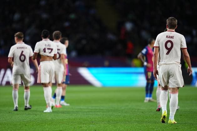 Harry Kane of Bayern Munich celebrates after scoring the 1-1 FC Barcelona, Barca v Bayern Munich, UEFA Champios League match, date 3. Football, Lluis Companys Stadium, Barcelona, Spain - 23 Oct 2024 Editorial use only  Copyright: xPressinphoto Shutterstockx 14811401q
