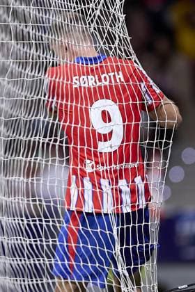 Alexander Sorloth of Atletico de Madrid reacts during the UEFA Champions League match between Atletico de Madrid v LSCO Lille at Riyadh Air Metropolitano Stadium on October 23, 2024 in Madrid (Photo by: LGM) FOOTBALL : Atletico de Madrid vs LSCO Lille - UEFA Ligue des Champions - 23 10 2024 LGM Panoramic 