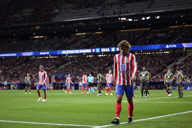 Antoine Griezmann of Atletico de Madrid reacts during the UEFA Champions League match between Atletico de Madrid v LSCO Lille at Riyadh Air Metropolitano Stadium on October 23, 2024 in Madrid (Photo by: LGM) FOOTBALL : Atletico de Madrid vs LSCO Lille - UEFA Ligue des Champions - 23 10 2024 LGM Panoramic 