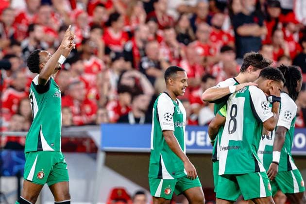 LISBON, Estadio da Luz, 23-10-2024 , season 2024 2025 , UEFA Champions League. during the match Benfica - Feyenoord, Feyenoord player Igor Paixao celebrating the 0-2 Benfica - Feyenoord  x26546760x Copyright: