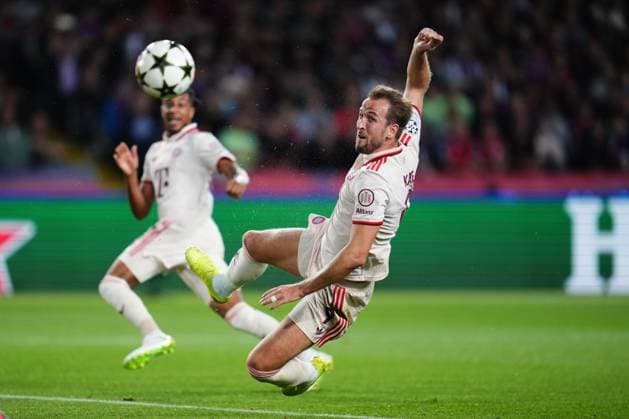 Sport Bilder des Tages ESP: FC Barcelona, Barca and Bayern Munich. UEFA Champions League. Date 3. Harry Kane of Bayern Munich scores the 1-1 during the UEFA Champions League match between FC Barcelona and Bayern Munich played at Lluis Companys Stadium on October 23, 2024 in Barcelona, Spain. kpng Copyright: xBaguxBlancox xPRESSINPHOTOx PS_241023_BAR_BAY_1169
