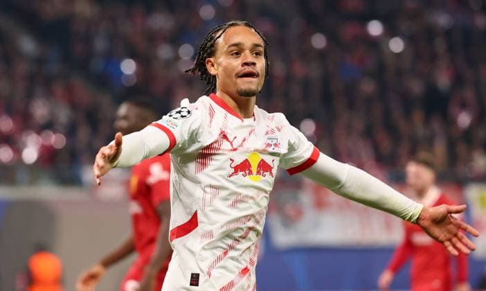 RB Leipzig - Liverpool Champions League Leipzig, 23.10.2024, Red Bull Arena, Fußball, UEFA Champions League, 3. Spieltag , RB Leipzig vs. FC Liverpool , Im Bild: Xavi Simons (10, RB Leipzig). , Nur zur redaktionellen Nutzung. Only editorial use. , UEFA regulations prohibit any use of photographs as image sequences and or quasi-video. ,