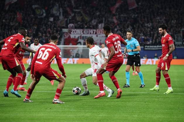 Xavi Simons (RB Leipzig,10) - Champions League Ligaphase Saison 2024-2025 RB Leipzig vs. FC Liverpool in der Red Bull Arena in Leipzig - Aktion,Fussball,Deutschland,Mann,Männer,23.10.2024