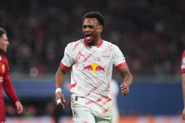 Lois Openda (RB Leipzig,11) - Champions League Ligaphase Saison 2024-2025 RB Leipzig vs. FC Liverpool in der Red Bull Arena in Leipzig - Einzelbild,Aktion,Fussball,Deutschland,Mann,Männer,23.10.2024