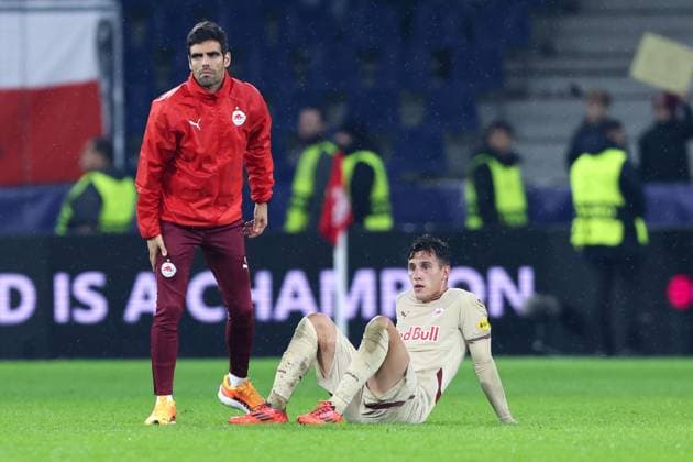 SOCCER - UEFA CL, RBS vs Zagreb SALZBURG,AUSTRIA,23.OCT.24 - SOCCER - UEFA Champions League, Red Bull Salzburg vs GNK Dinamo Zagreb. Image shows the disappointment of Nicolas Capaldo (RBS).  GEPAxpictures xMathiasxMandl