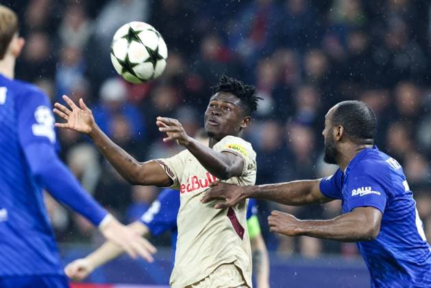 SOCCER - UEFA CL, RBS vs Zagreb SALZBURG,AUSTRIA,23.OCT.24 - SOCCER - UEFA Champions League, Red Bull Salzburg vs GNK Dinamo Zagreb. Image shows Karim Konate (RBS).  GEPAxpictures xMathiasxMandl