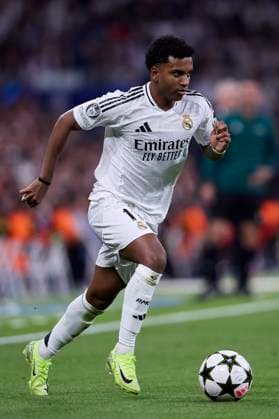 October 23, 2024, Madrid, Madrid, Spain: Rodrygo Goes of Real Madrid CF during the UEFA Champions League football match between Real Madrid CF and Borussia Dortmund at Santiago Bernabeu Stadium in Madrid, Spain, October 22, 2024 Madrid Spain - ZUMAa206 20241023_zsp_a206_044 Copyright: xRubenxAlbarranx