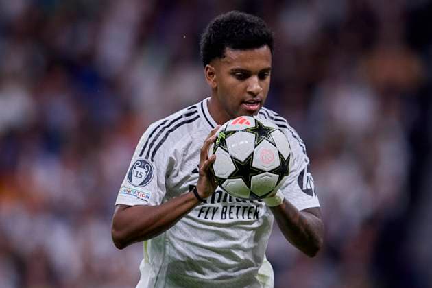 October 23, 2024, Madrid, Madrid, Spain: Rodrygo Goes of Real Madrid CF during the UEFA Champions League football match between Real Madrid CF and Borussia Dortmund at Santiago Bernabeu Stadium in Madrid, Spain, October 22, 2024 Madrid Spain - ZUMAa206 20241023_zsp_a206_057 Copyright: xRubenxAlbarranx
