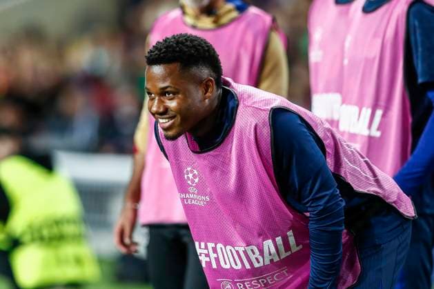 October 23, 2024, Barcelona, Barcelona, SPAIN: Ansu Fati of FC Barcelona, Barca gestures during the UEFA Champions League 2024 25 League Phase MD3 match between FC Barcelona and FC Bayern Munchen at Estadi Olimpic Lluis Companys on October 23, 2024 in Barcelona, Spain. Barcelona SPAIN - ZUMAa181 20241023_zaa_a181_278 Copyright: xIrinaxR.xHipolitox